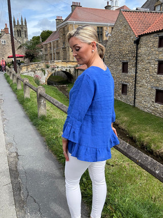 Julia Frill Top Royal Blue