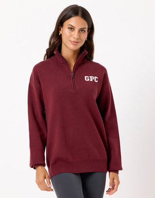 Knit Half Zip in Mulberry