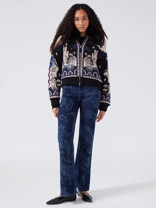 Written in the Stars Jet Jacquard Bomber, Black