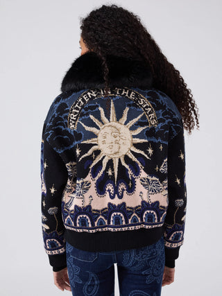 Written in the Stars Jet Jacquard Bomber, Black