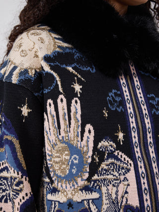 Written in the Stars Jet Jacquard Bomber, Black