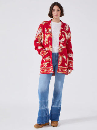 Jude Jacquard Cardigan in Jimi Red