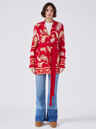 Jude Jacquard Cardigan in Jimi Red