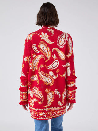 Jude Jacquard Cardigan in Jimi Red