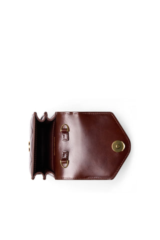 Knightsbridge Quilted Phone Pouch Chestnut Leather