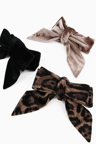 LEOPARD / BLACK / MINK / BURGUNDY / TEAL / GREEN BOWS