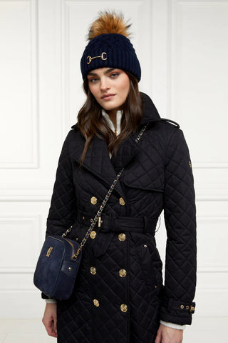 Horsebit Bobble Hat Ink Navy