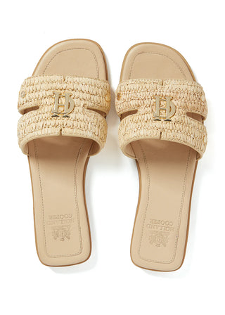 Monogram Slides Natural Straw