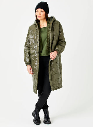 Nico Puffa Coat With Pockets Sage Green