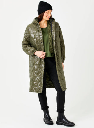 Nico Puffa Coat With Pockets Sage Green