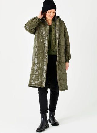 Nico Puffa Coat With Pockets Sage Green