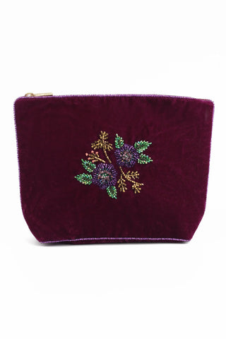PURPLE FLOWER MEDIUM POUCH