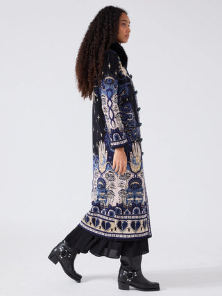 Written in the Stars Ray Jacquard Coat, Black