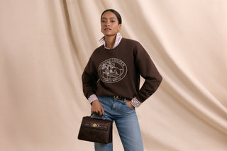 Relaxed Fit Crew Neck Sweater Walnut