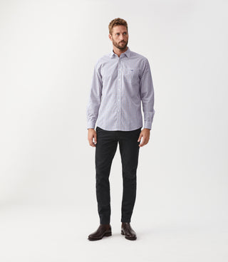 Collins Shirt - Navy Burgundy White