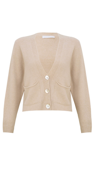 Pookie Crop Cardigan in Beige