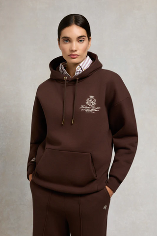 Relaxed Fit Script Hoodie Walnut