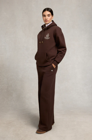 Relaxed Fit Script Hoodie Walnut