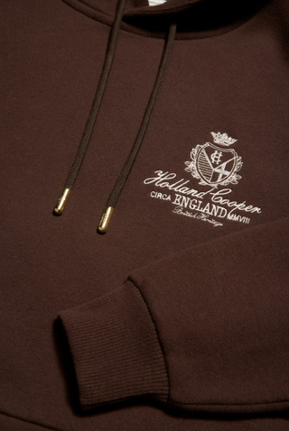 Relaxed Fit Script Hoodie Walnut