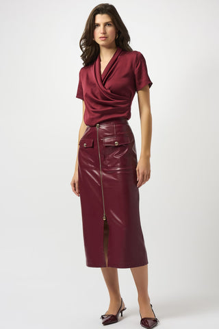 Elegant High-waist Pencil Skirt Merlot