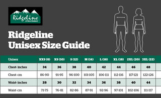Ridgeline Unisex Size Guide