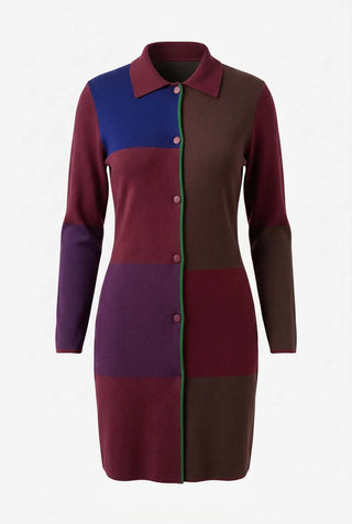 Francesca Knitted Coat in Burgundy