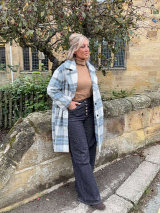 Tiana Pea Coat Blue Smoke
