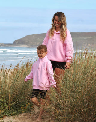 Kids Snap Collar Sierra Sweatshirt - Pink Blossom