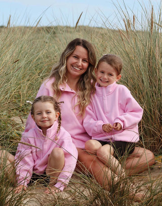 Kids Snap Collar Sierra Sweatshirt - Pink Blossom