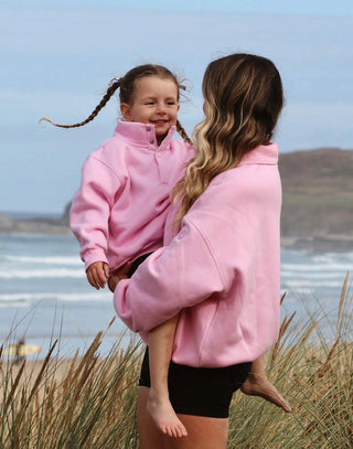 Kids Snap Collar Sierra Sweatshirt - Pink Blossom