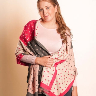 SCARF WINTER WEIGHT SPOTTY PINK