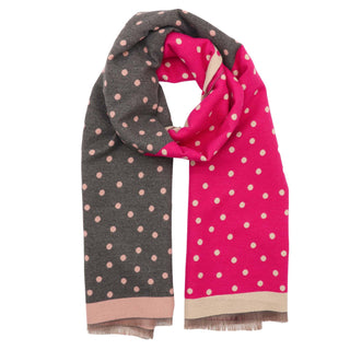 SCARF WINTER WEIGHT SPOTTY PINK