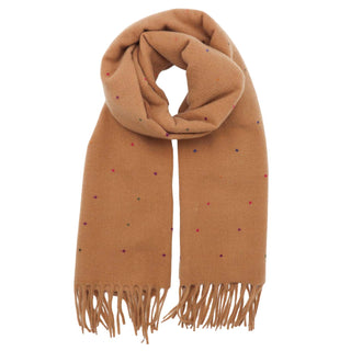 SCARF WINTER WEIGHT DOTS CARAMEL