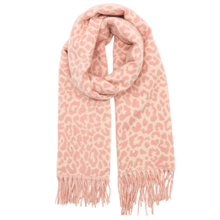 SCARF WINTER WEIGHT ANIMAL PINK