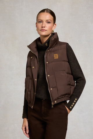 Milton Padded Gilet Chocolate