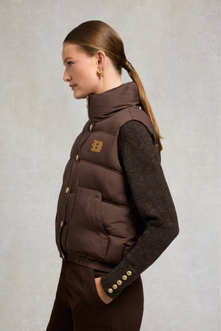 Milton Padded Gilet Chocolate