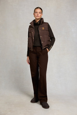 Milton Padded Gilet Chocolate