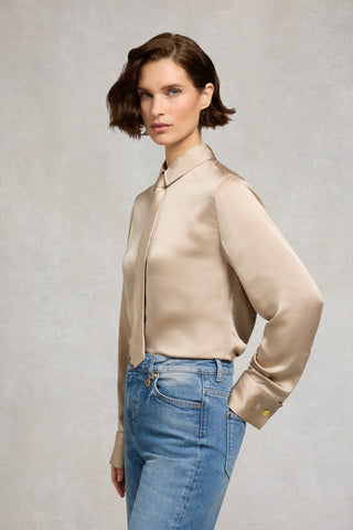 Georgina Satin Shirt Champagne