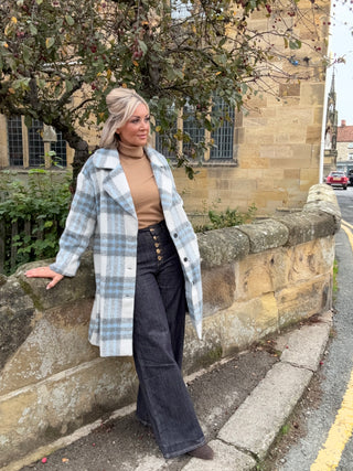 Tiana Pea Coat Blue Smoke