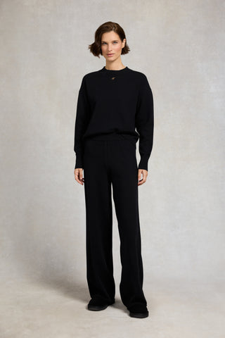Maria Knitted Wide Leg Pant Black