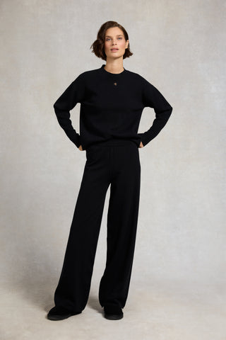 Maria Knitted Wide Leg Pant Black