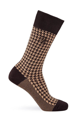 MEN'S SOCK GIFT BOX CHOCOLATE HOUNDSTOOTH SET