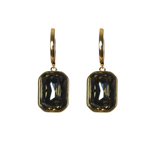 Crystal Drop Earrings in Grey