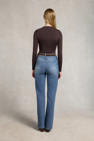 HARPER LONG SLEEVE TOP - WALNUT