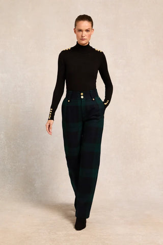 HIGH WAISTED STRAIGHT TROUSER - BLACKWATCH