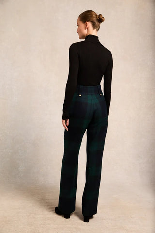 HIGH WAISTED STRAIGHT TROUSER - BLACKWATCH