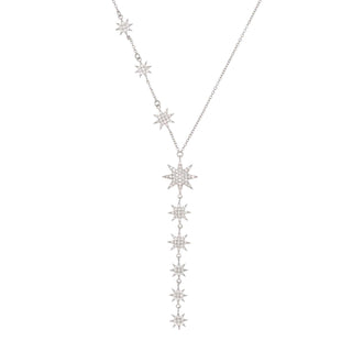 NECKLACE CONSTELLATION MULTI DROP STARS SILVER