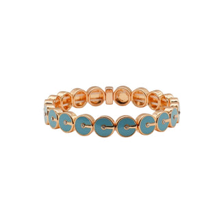 ELASTICATED ENAMEL DISC BRACELET BLUE
