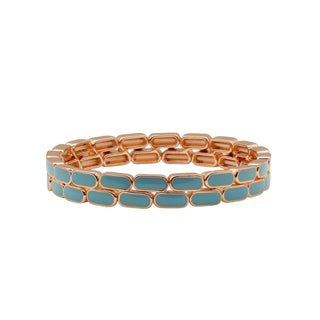 ELASTICATED ENAMEL JUBILEE BRACELET BLUE
