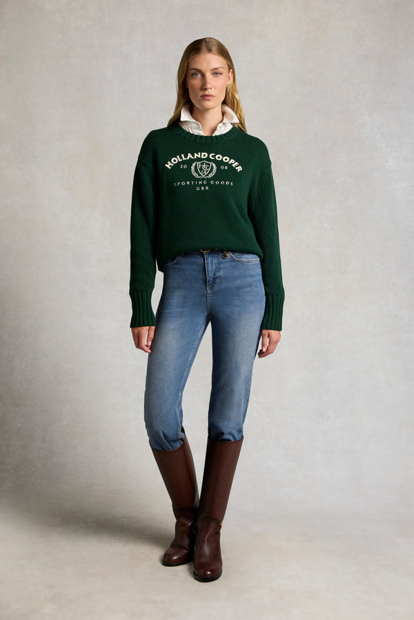 ALBANY CREW NECK KNIT - GREEN